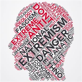 An image shaped like a head profile with various prevent wording on it