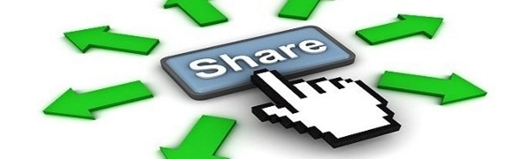 image of a finger pointing to a share button for the Pan Merseyside Practice Learning Reviews theme 5 information sharing