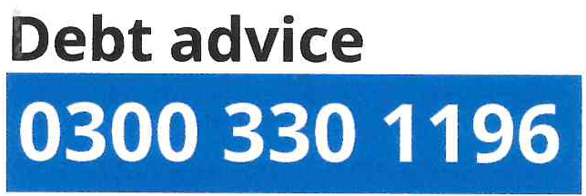 debt advice phone 0300 330 1196